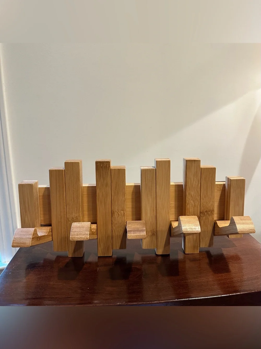 Wooden coat rack • hanger • folding • towel hooks • bamboo